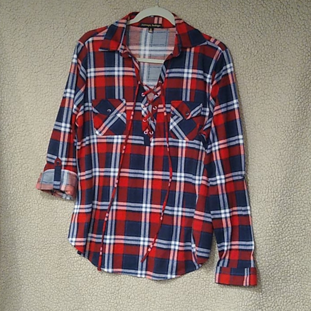Always Indigo long sleeve blouse